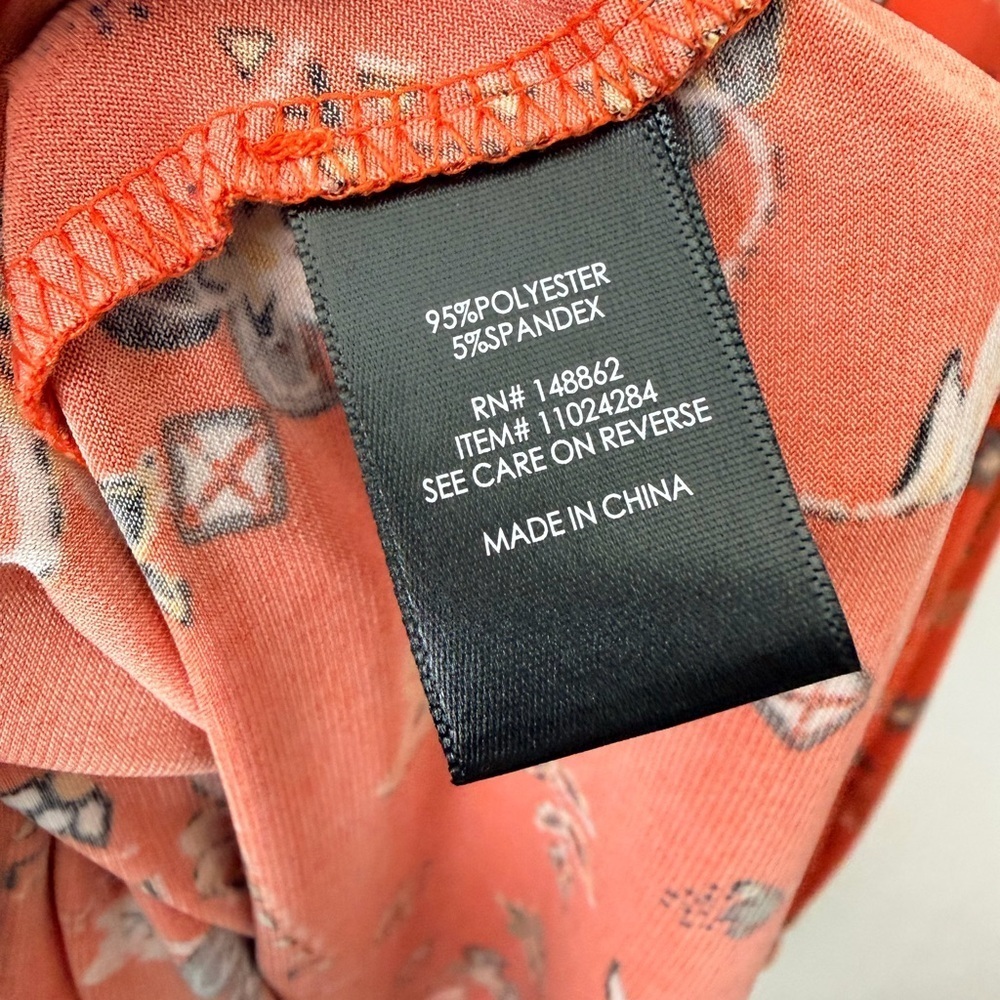 Torrid Orange Floral Print Flutter Sleeve Dress 3X Plus Size Women’s - Picture 9 of 10